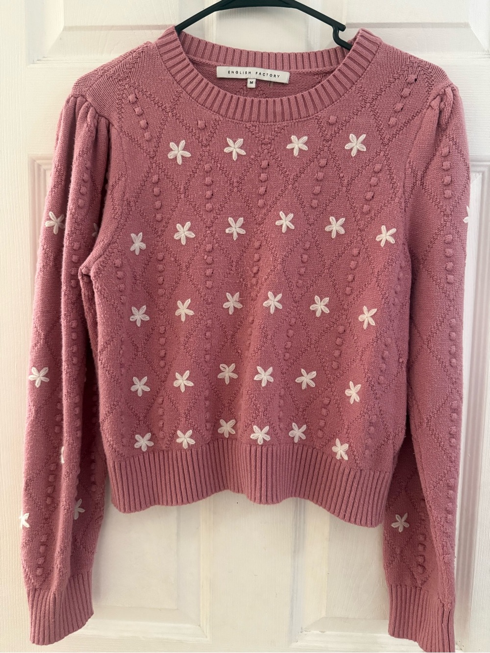 English Factory Dusty Pink Floral Crewneck Sweater
